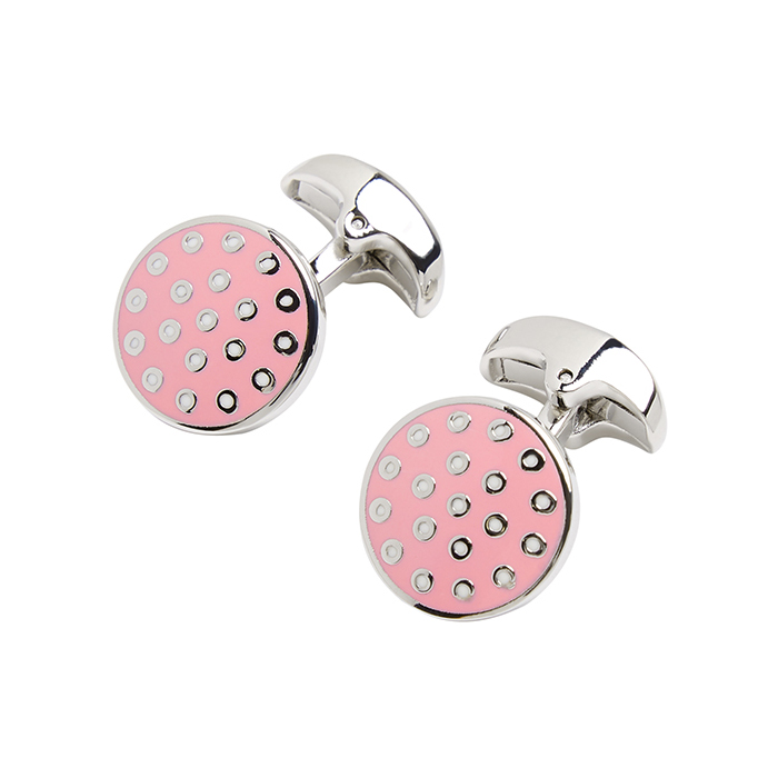 M.J. Bale Robbie Pink Dot Cufflinks